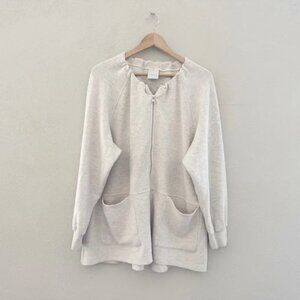 Varley Evelyn Jacket Large Marled Ivory Layering Loungewear Casual Neutral Chic